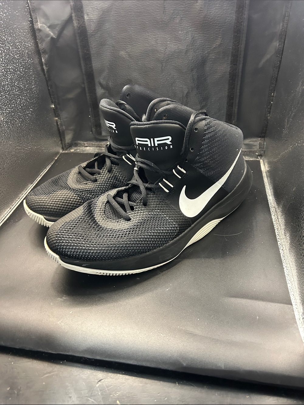 Nike Men’s Black and White High-Top Basketball Sneakers